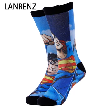 

2020 Superhero Superman Print Men and women fashion Funny socks 3d printed socks 200 knitting oil painting compression socks