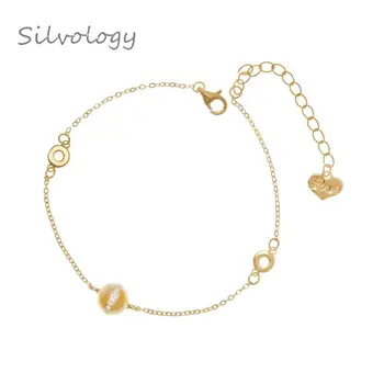 

Silvology Round Bead Ball Heart Bracelets Zircon Temperament Elegant Female 925 Sterling Silver festival Jewelry Organizer Gift