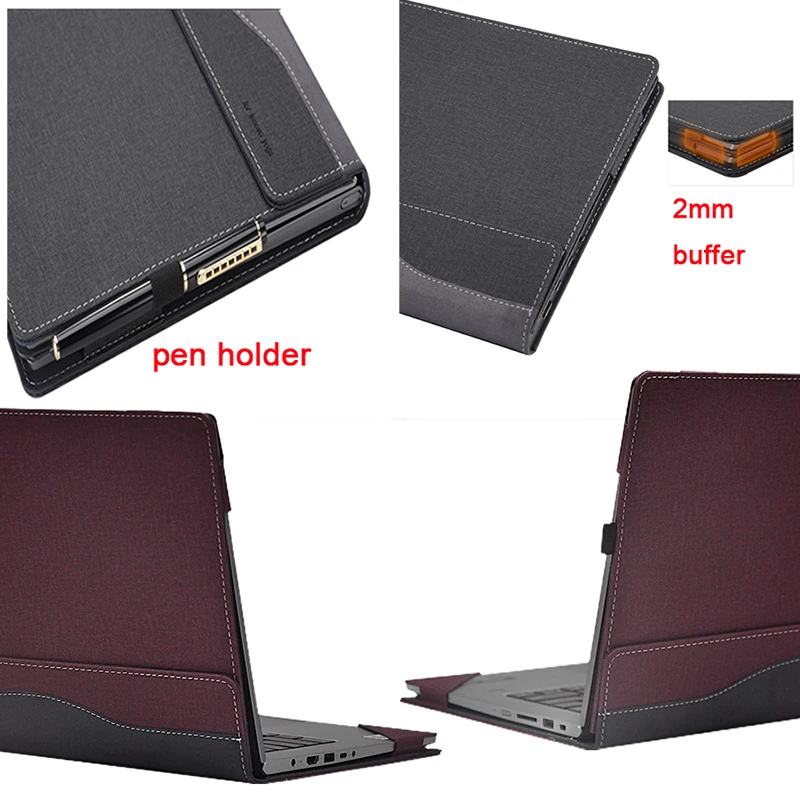 Broonel Blue Leather Laptop Case Profile Series Compatible with The Lenovo Yoga 7i 14 Inch 2-in-1 Convertible Laptop