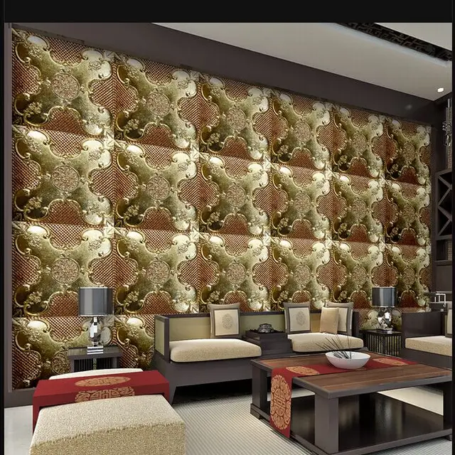Custom 3d muurschildering Gouden Hall TV achtergrond wanddecoratie ... Custom 3d muurschildering Gouden Hall TV achtergrond wanddecoratie ...