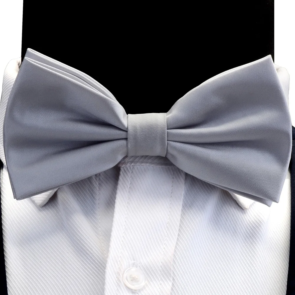 GUSLESON Шелковый однотонный предварительно завязанный Галстук-бабочка для мужчин фиолетовый черный желтый двойной складной галстук-бабочка Водонепроницаемый Свадебный деловой галстук-бабочка