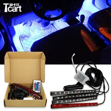 Tcart автомобили атмосферные декоративные огни Android iOS телефон приложение управление RGB Светодиодные полосы лампы автомобиль-Стайлинг Интерьер Свет