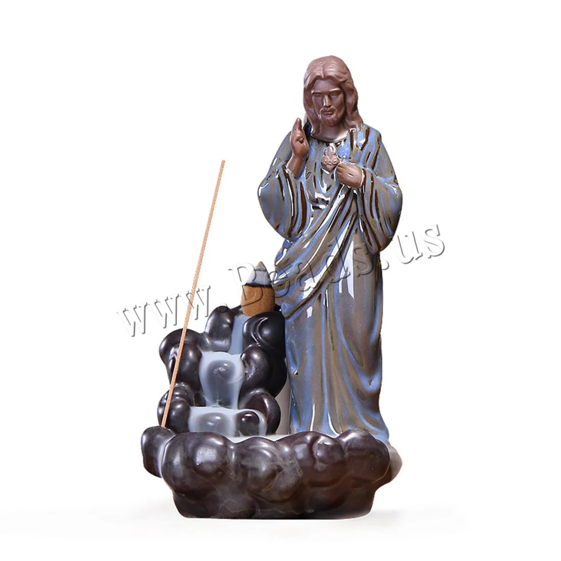 Creative Backflow Incense Burner Smoke Waterfall Incense Burner Ceramic Aromatherapy Furnace Holder Use In Home Office Teahouse