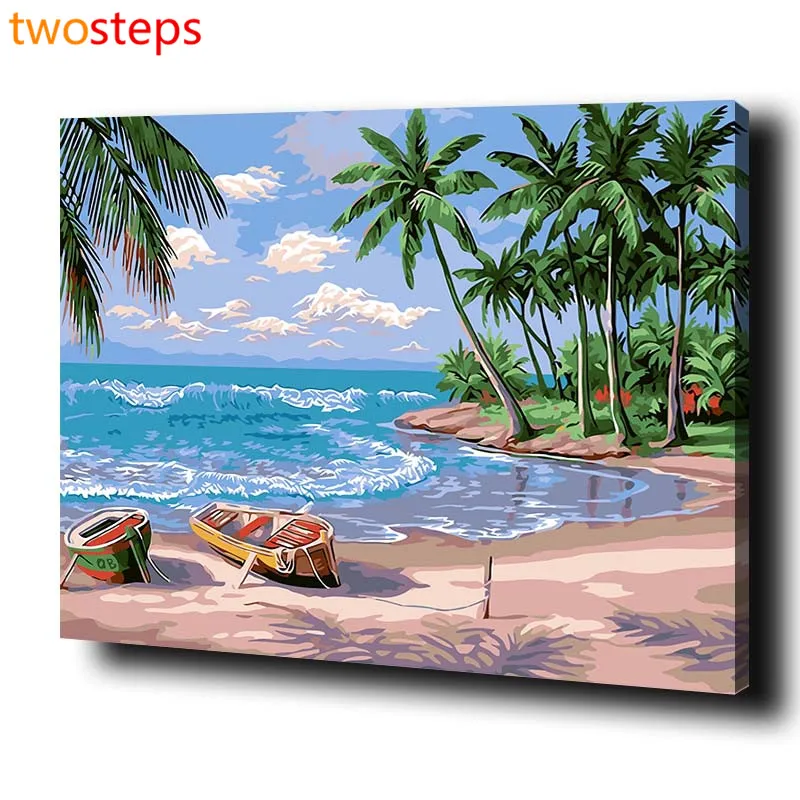TwoSteps DIY Digital Canvas Oil Painting By Numbers Pictures Coloring