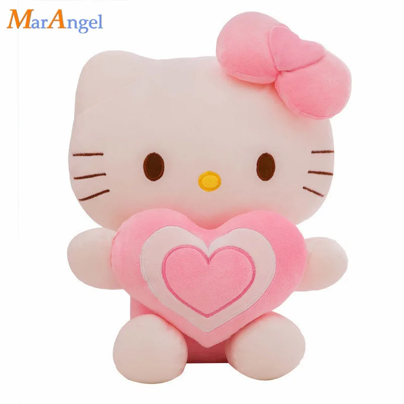 

30cm Kawaii Hello Kitty with Heart Doll Stuffed Soft Cartoon Plush Toys for Chidlren Lovely Kids Christmas Gift