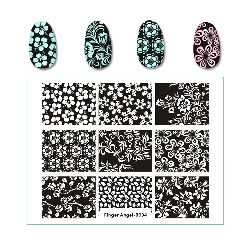 Дизайн ногтей 10 шт штамповочная пластина+ 1 шт Двойная Головка штамп шаблон изображения пластины для ногтей штамп пластины JT160