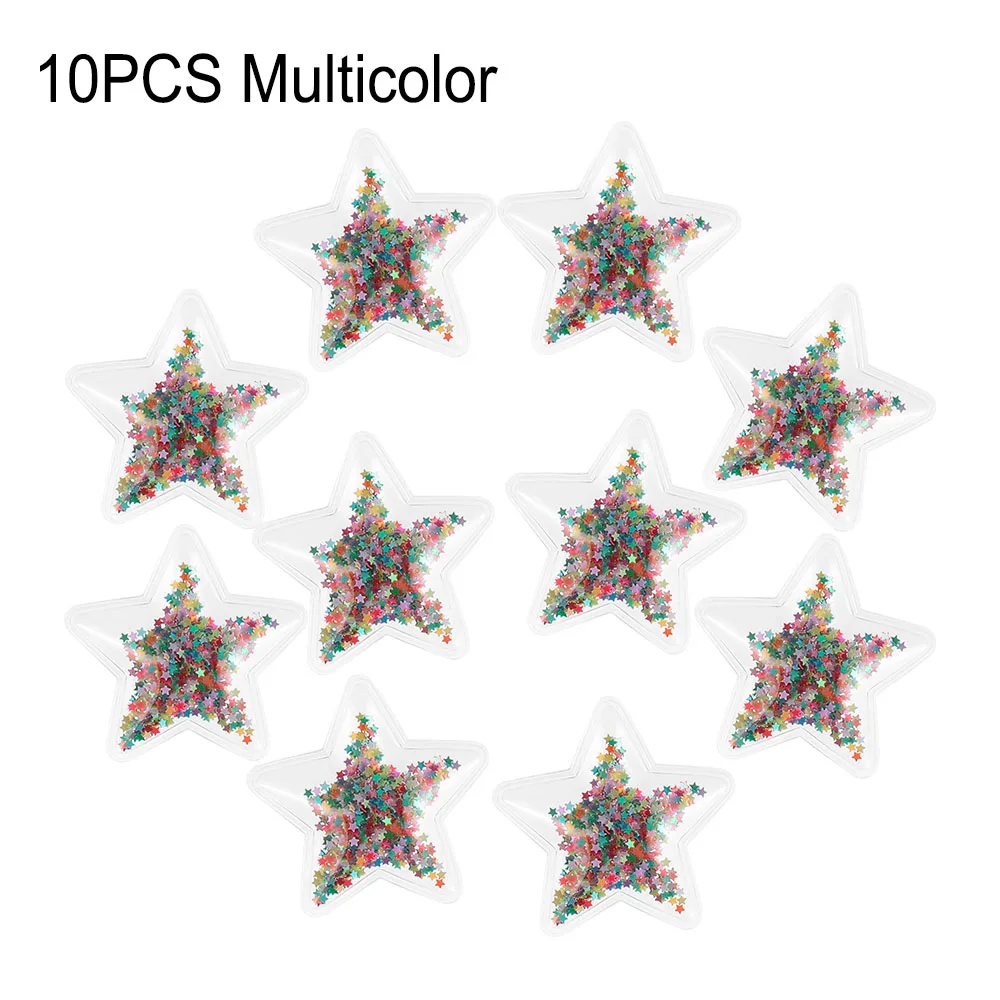 10 шт./упак. 6,2 см прозрачная блестящая Звезда струящаяся блестки патчи для одежды Аппликации DIY ремесло заколка для детей Аксессуары - Цвет: Multicolor