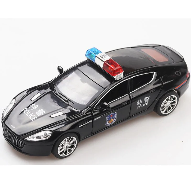 Горячая полицейская Игрушечная машина 1:32 Aston металлические полицейские игрушечные машинки литая под давлением модель с функцией оттягивания/музыка/светильник/Детские Подарочные игрушки