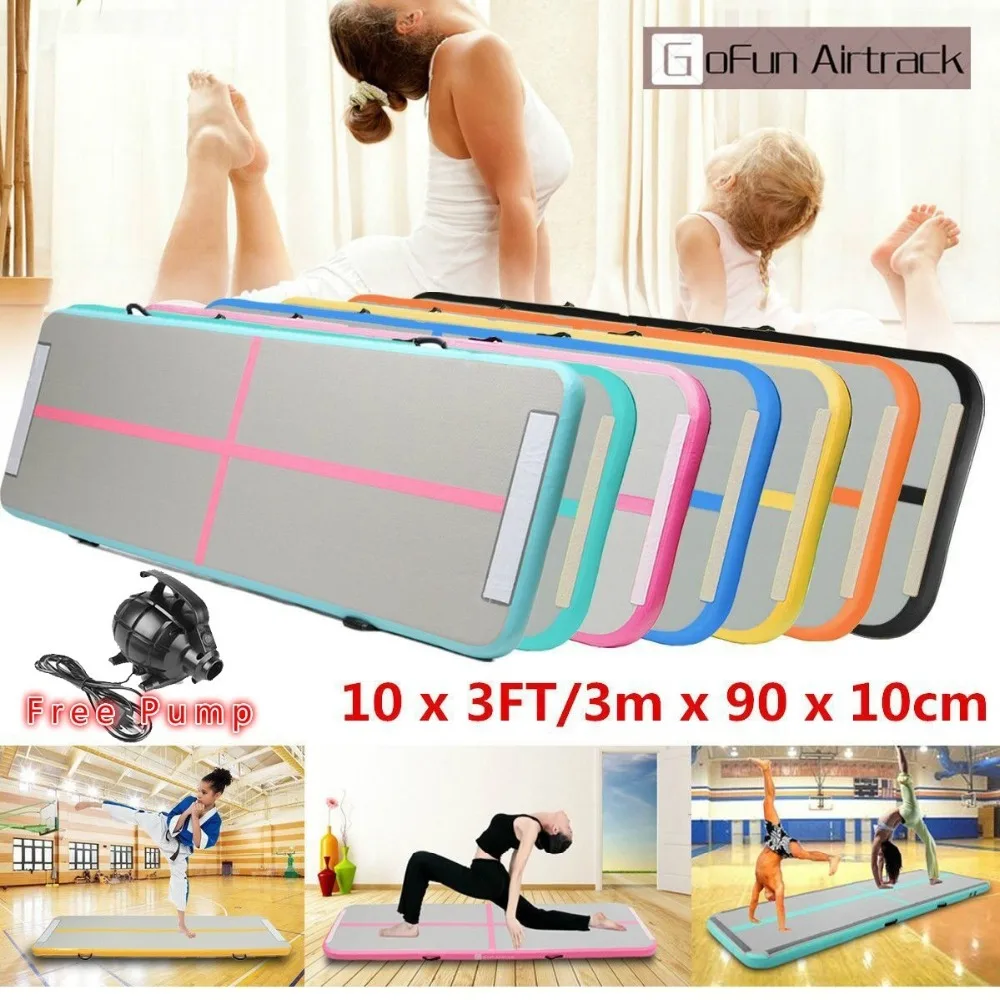 نفخ الجمباز AirTrack تراجع الهواء المسار الطابق الترامبولين الهواء الكهربائية مضخة للاستخدام المنزلي/التدريب/التشجيع/الشاطئ