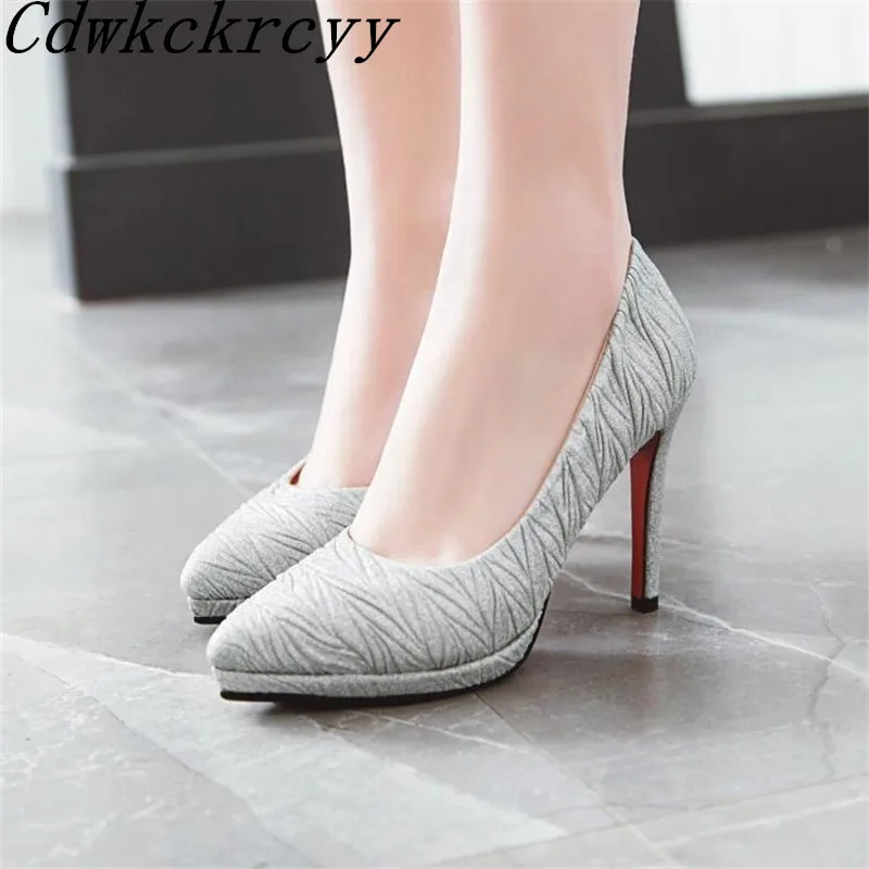 

Spring Autumn New pattern Europe America fashion High-heeled Women Shoes Golden silvery sexy banquet Shallow mouth Women Shoes