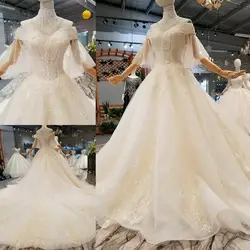 Новое поступление 2019 Vestido De Casamento королева Свадебные Элегантные Свадебные платья V шеи бисером жемчуг свадебное платье WD221