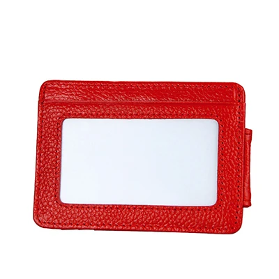 LAOSHIZI LUOSEN тонкий банк/ID/кредитной держатель для карт пояса из натуральной кожи для мужчин RFID кошелек клип магнитная визитница kartvizitlik порте carte - Цвет: Red