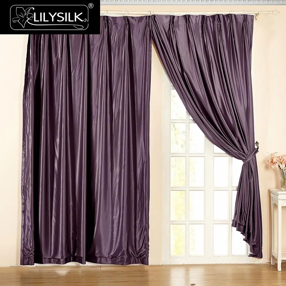 LILYSILK Silk Drapes Curtain Panels Fashion 22 Momme Classical Windows