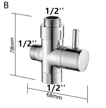Душевой переключатель 3/" 1/2" Т-адаптер для жесткого стояка смесителя, хромированный полированный кран тройник соединитель Shattaf клапан латунь Сделано