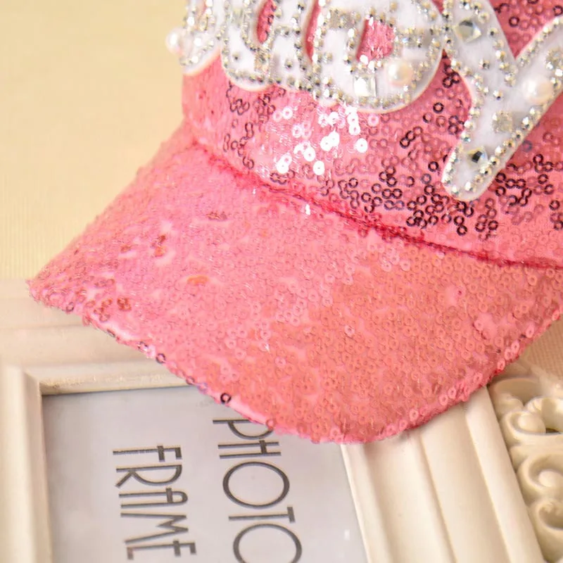 Детская Кепка унисекс Gorras модная повседневная для девочек с блестящими стразами