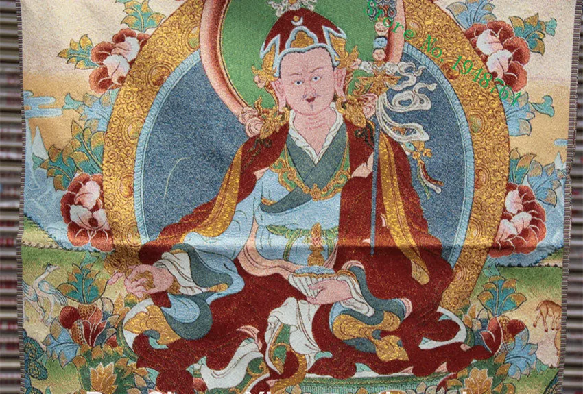 36 дюймов Тибетский шелк вышивка гуру Padmasambhava Ринпоче танка живопись танка Фреска