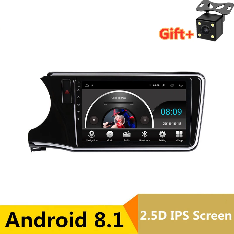 10 1 &quot2.5D IPS Android 8 автомобильный DVD видео плеер GPS для HONDA CITY 2014 2015 2016 2017 2018 аудио