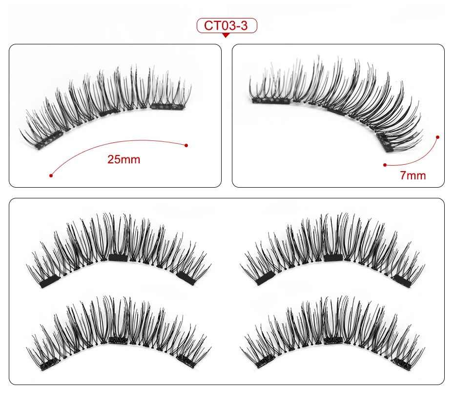 Genalish 6D 0,2 мм накладные ресницы на магнитах расширение красивый макияж для глаз аксессуары мягкие Поддельные ресницы, искусственные ресницы 52HB-3-4