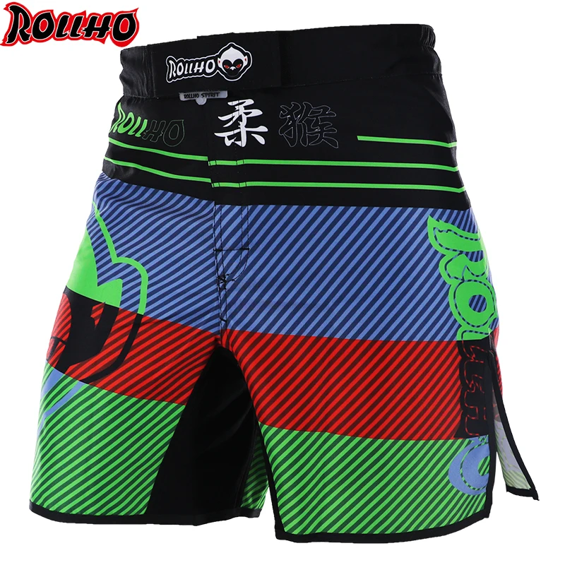 

ROLLHO Men's Muay Thai Boxing Shorts Printing MMA Shorts Fitness Fight Grappling Short Kick Gel Thai Boxing Shorts MMA Boxing