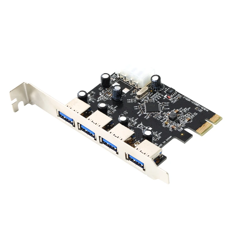 4 порта 5 Гбит/с Superspeed USB 3,0 PCI-E карта с разъемом PCI Express адаптер для XP Vista Win7