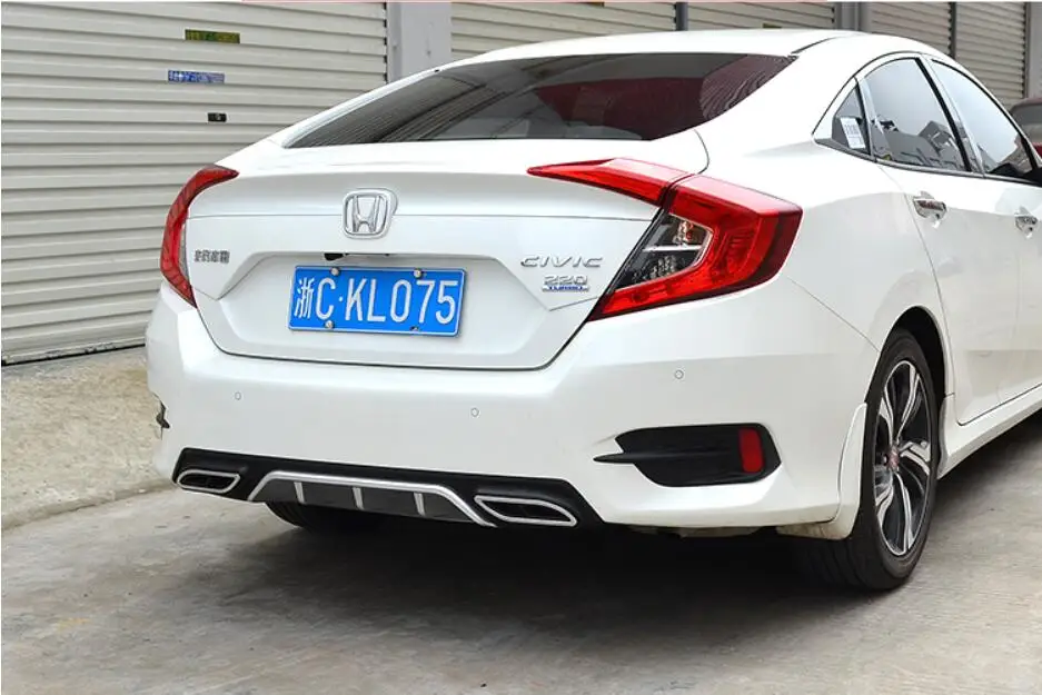 

JINGHANG ABS Black Primer Car Rear Bumper Lip Auto Car Diffuser For Honda civic 2016 2017 2018