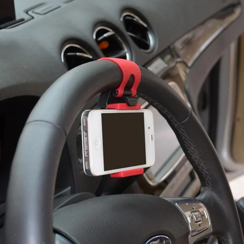 

Car Phone Holder for Auto Steering Wheel Car Mount Holder Clip Buckle Socket for iPhone For Samsung Mobile Phone,GPS,Mp3 4.8"