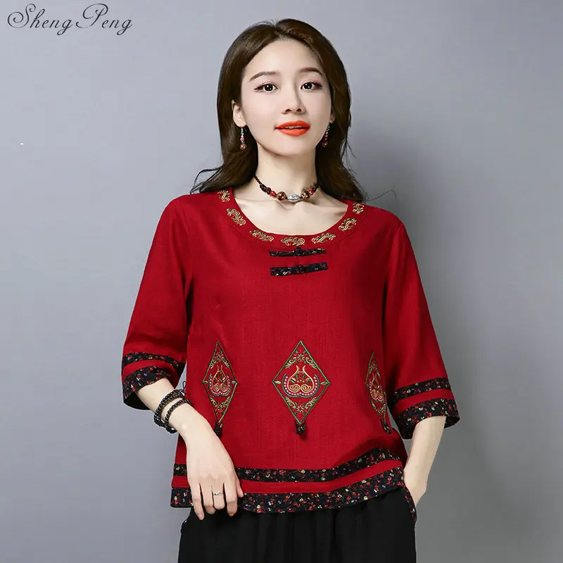 Woman Chinese Traditional Women oriental China clothing womens tops and blouses G148