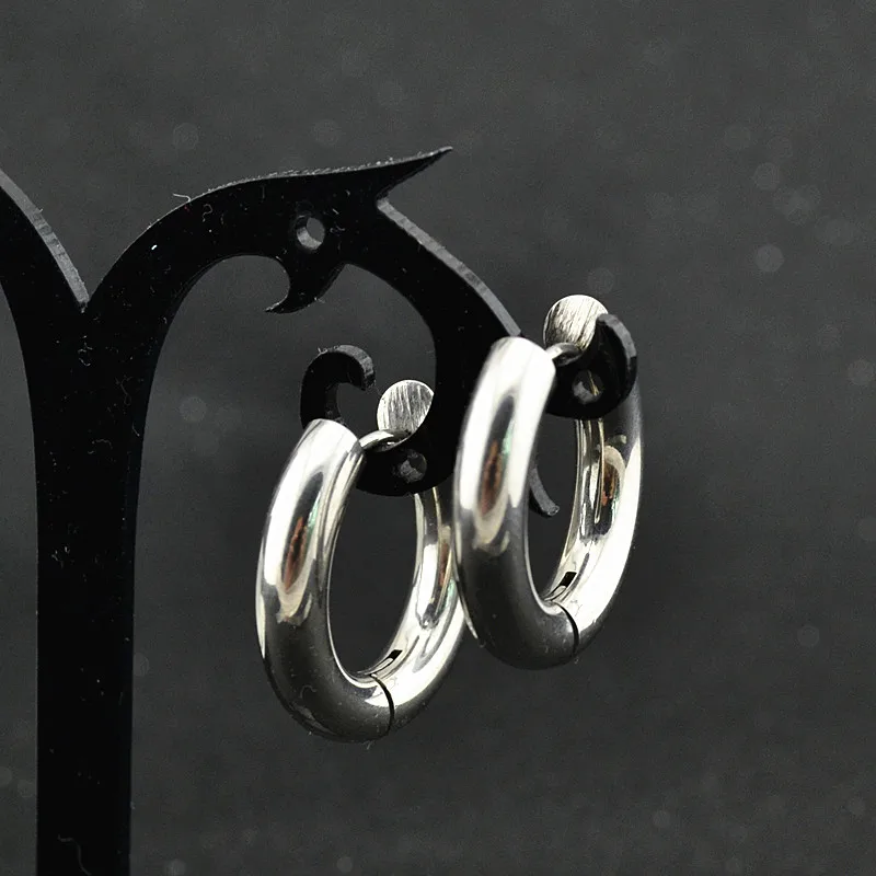 Серьги-кольца для мужчин и женщин, маленькие круглые кольца из нержавеющей стали, модные ювелирные изделия для ушей, брендовые, опт, не линяют, универсальные