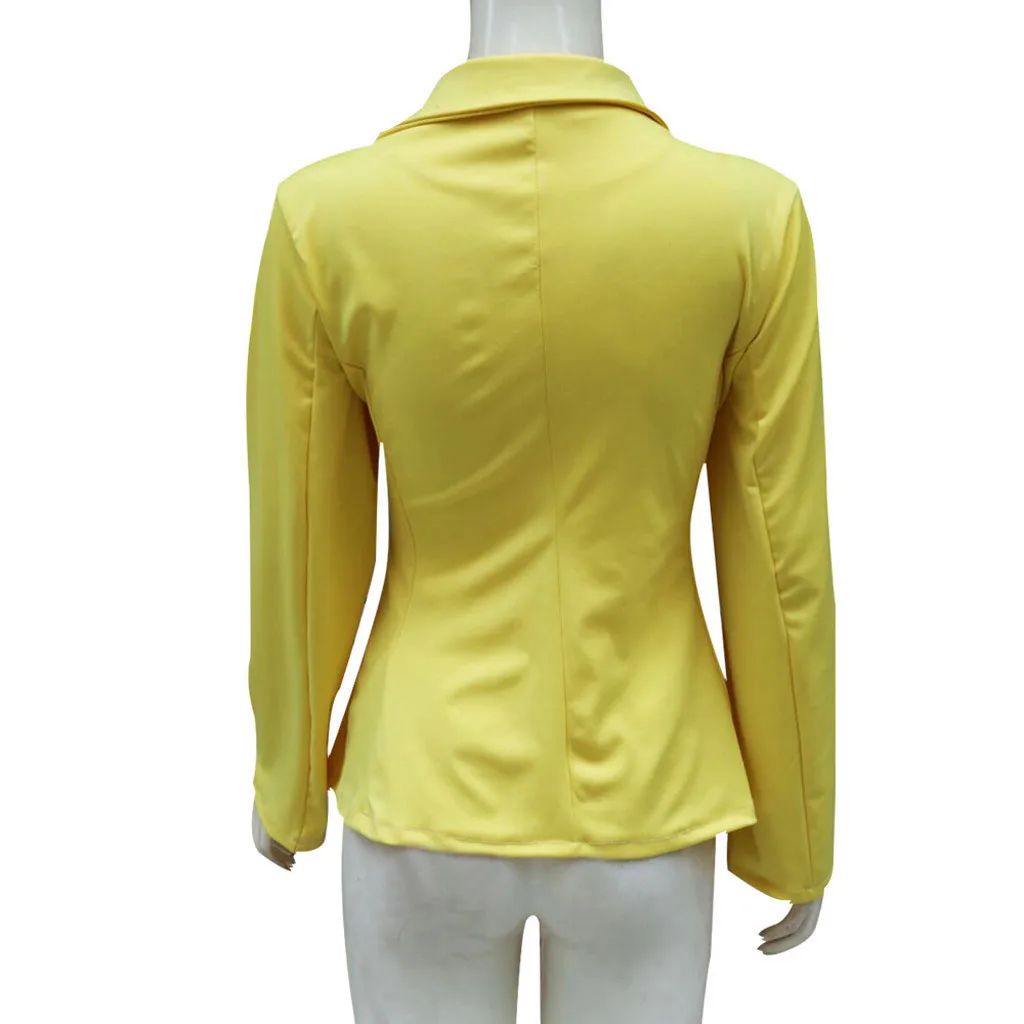 Элегантный тонкий костюм, сексуальная рабочая одежда желтого цвета с глубоким v-образным вырезом, женские блейзеры, уличная одежда, современная женская верхняя одежда, пальто, новинка z0529