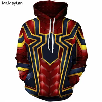 

Harajuku Cosplay 3D Hoodies Men's Spiderman 3D Print Hip hop Anime Hoody Sweatshirt Streetwear Fashion Fitness Tops Pullover 5XL