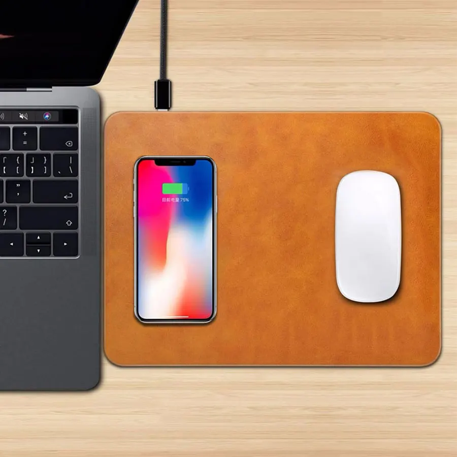 2 in 1 Qi Wireless Charger Mouse Pad Mat for iPhone X XR