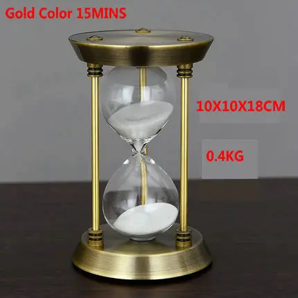 HQ ретро современный тип металлический поворотный/фиксированный Песок стеклянный песочный таймер часы стекло искусство и ремесла кабинет спальня офисный стол Декор - Цвет: Gold 15 Minutes