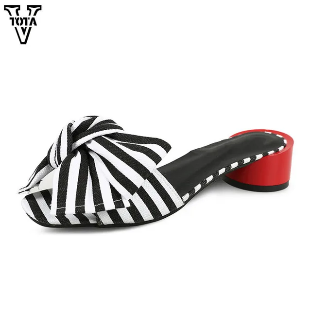 VTOTA Fashion Wedges Women's Shoes Slippers Women Striped Summer Shoes Woman Flip Flops Leisure Slip On Platform Sandals LGQY15 