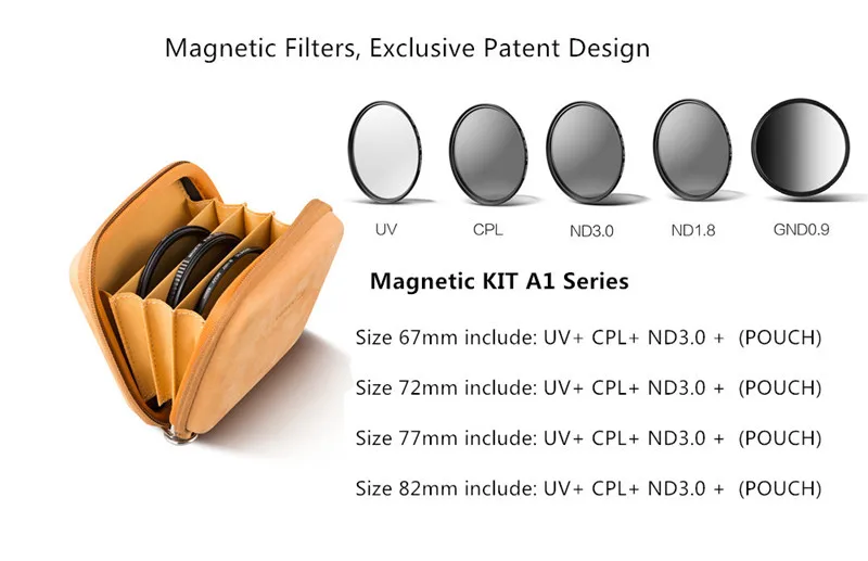 B. way Ландшафтная фотография Стандартный комплект серии А, включая магнитные MCUV, HD CPL, ND3.0, GND0.9 фильтры