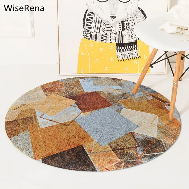 Современный кофе геометрический круглый ковер спальня гостиная стол подвесная корзина круглый ковер ванная и туалет нескользящий коврик tapete домашнего использования