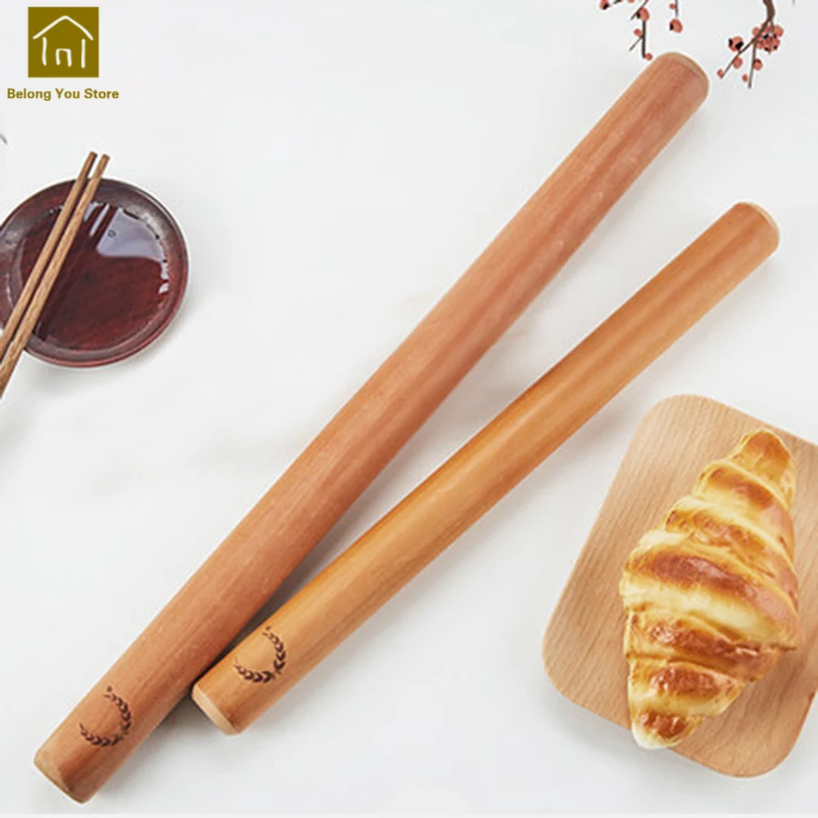 Dumpling Wood Rolling Pins Dough Pastry Roller Wooden Hadle Stick