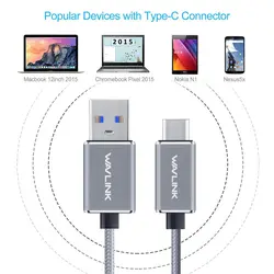 Usb Тип C кабель USB C кабель для быстрой зарядки и передачи данных USB 3,0 тип мужчин и usb 3,1 Тип C Мужской кабель Wavlink для ноутбука телефон Mac OS