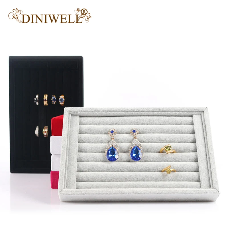 

DINIWELL Rings Necklaces Storage Display Box Makeup Holder Case Organizer Ear Studs Jewelery Storage Box Case For Home Store