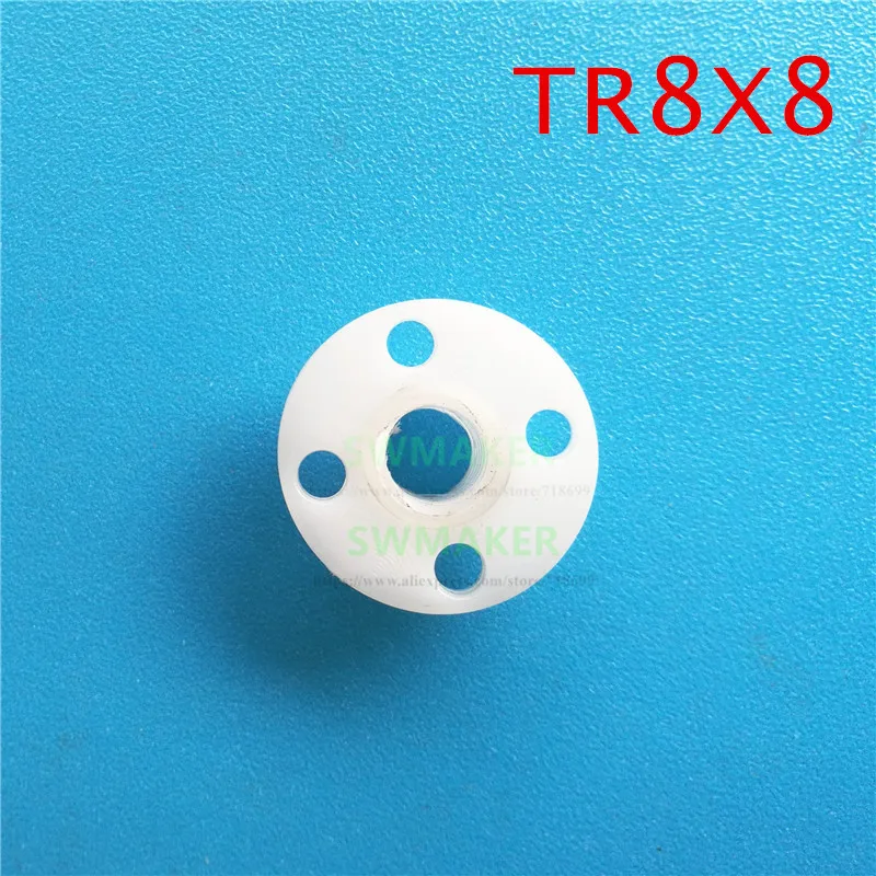 1 Pz Bianco Nero Vite Di Comando Tr8 Pom Dado Tr8X8 Trapezoidale Vite Delrin Noci Noci 8Mm Per Stampante 3D Macchina Cnc Parti