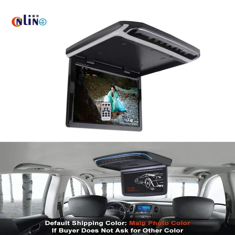 10.1 Inch 1024*600 Car Roof Mount HD LCD Color Monitor Flip Down Screen Overhead Multimedia