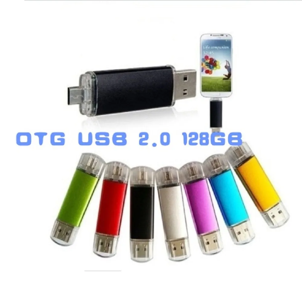 USB 2,0 OTG флэш-накопитель 128 г USB Stick смартфон и компьютер двойной разъем Вилки Plug And Play Flash документ памяти