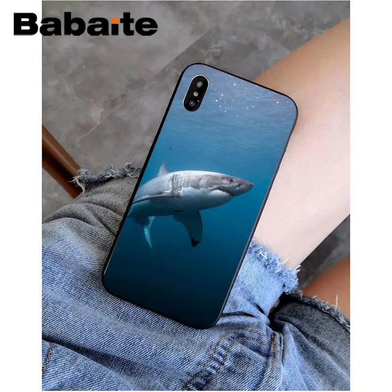 Babaite شرسة القرش و الأخطبوط وصل حديثا الأسود جراب هاتف ل أبل فون 8 7 6 6 S زائد X XS ماكس 5 5 S SE XR الهواتف المحمولة