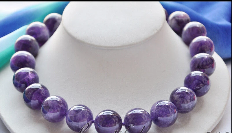

FREE SHIPPING ******z4720 beautiful 18" 18mm natural amethyst round beads Necklace