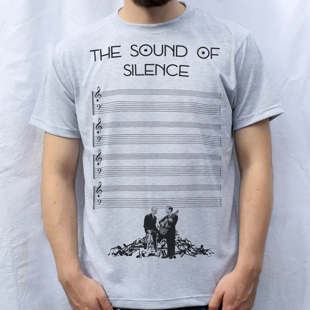 

The Sound of Silence Design T Shirt , Simon & Garfunkel Fashion Style Men Tee,Hip Hop Tee Shirt 100% Cotton Classic tee