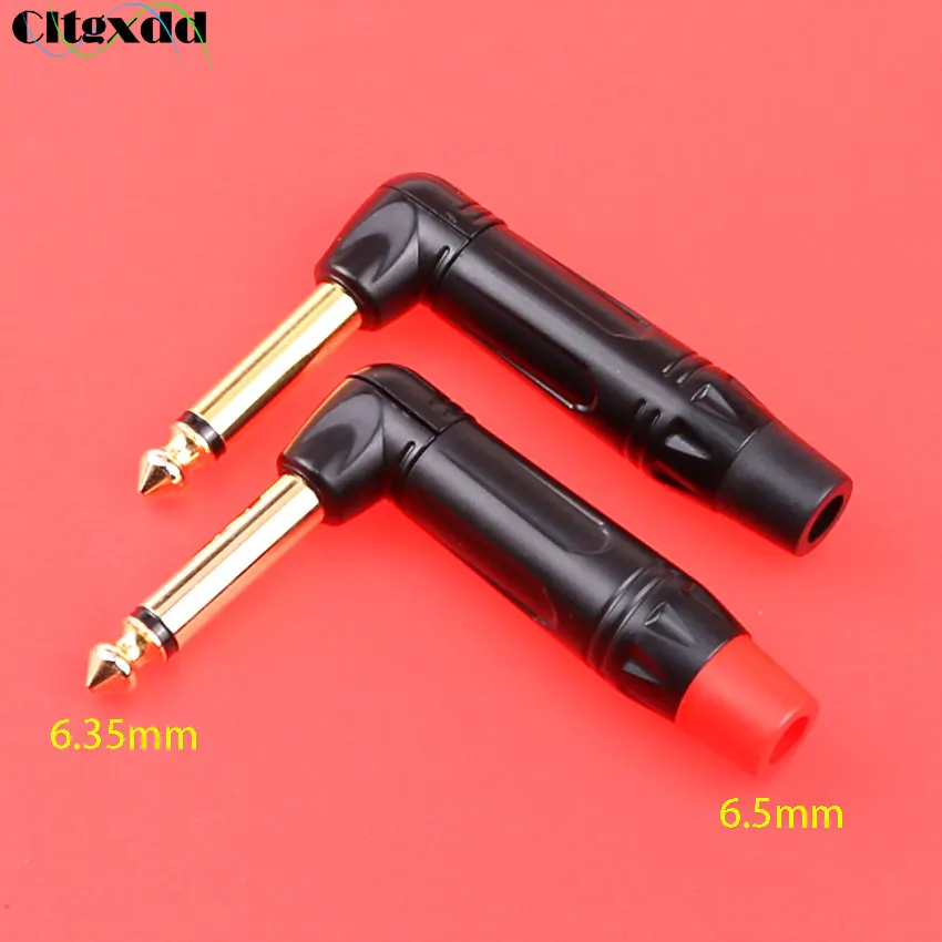 

cltgxdd Jack 6.5mm Welding cable Connector male Plug 6.35mm Audio Adapter Elbow Right Angle 90 Degree Mono Electric Guitar Plug