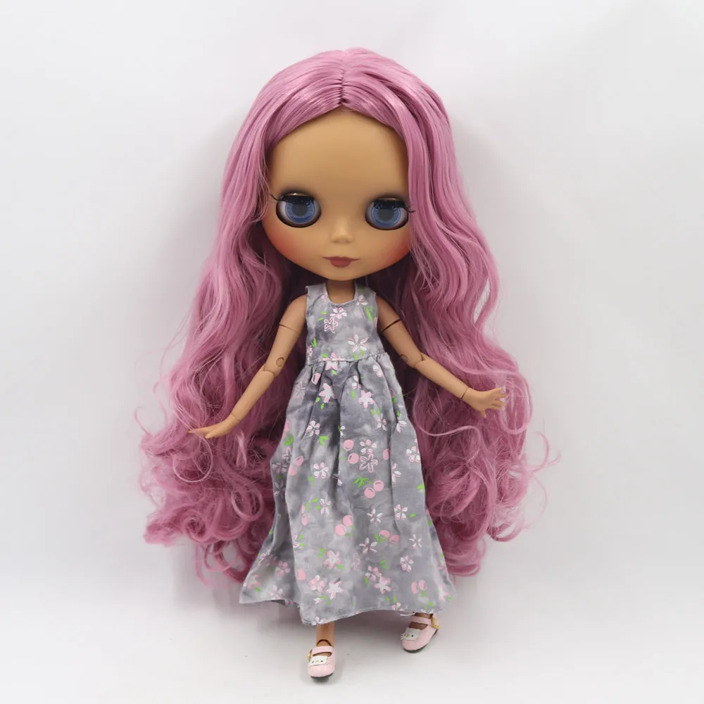Ледяной DBS Blyth кукольные 1/6 bjd BL1063 голая кукла с темной кожи фиолетовый длинные