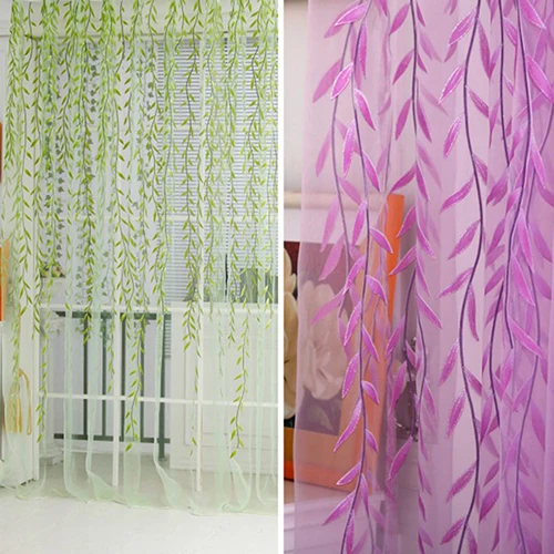 Decor Curtains Sheer Curtains Home Tree Glass Yarn Willow Curtain Tulle Room Decor