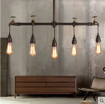 

Iron Faucet Industrial Vintage Loft Pendant Lights 5 Lights Retro Hanglamp Fixtures For Home Lighting Bar Lamparas Colgantes