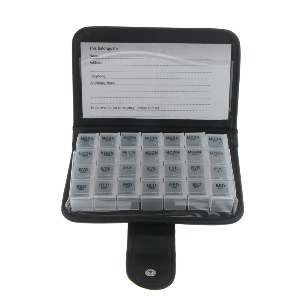 2pcs Pill Wallet 7 Day Tablet Medicine Storage Container Capsules Organizer