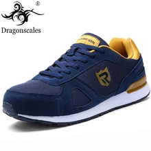 Новая летняя мужская рабочая обувь со стальной головкой дышащая уличная Нескользящая легкая защитная обувь